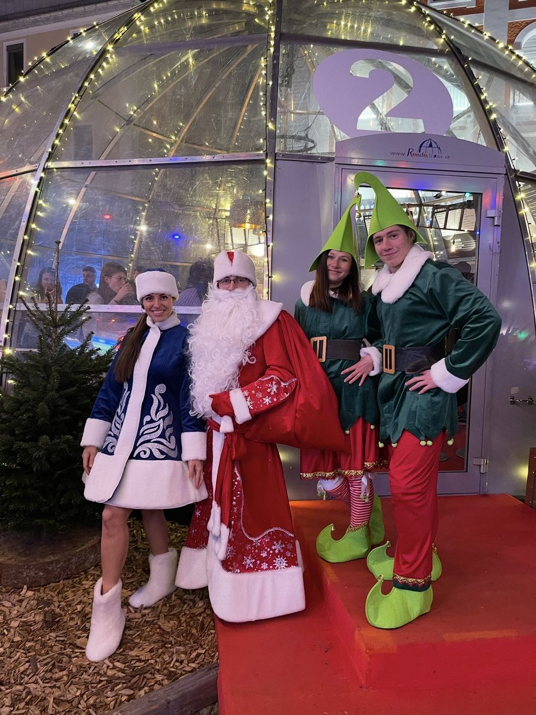 Winter holiday market character meet and greet