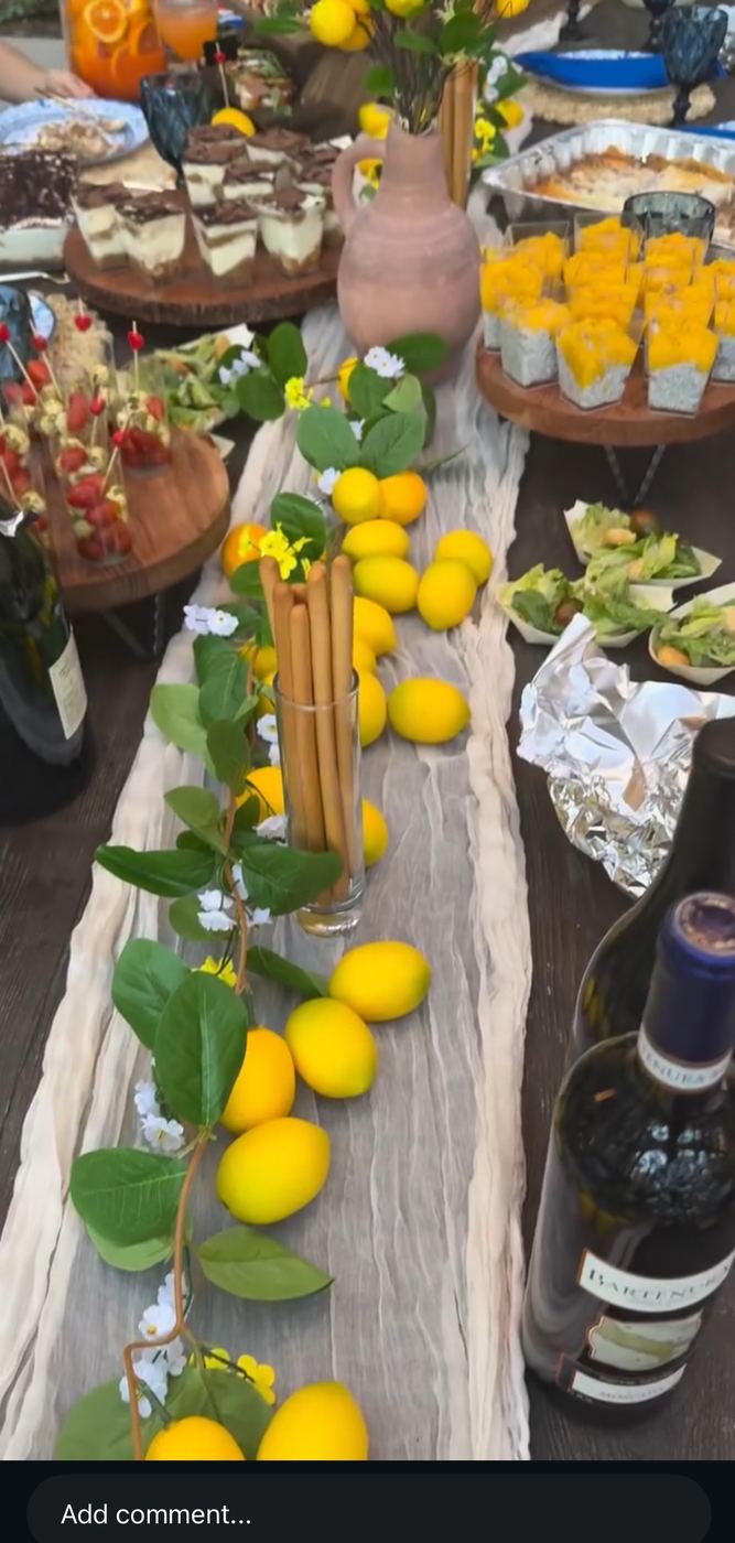 Italian summer lemon-themed table styling