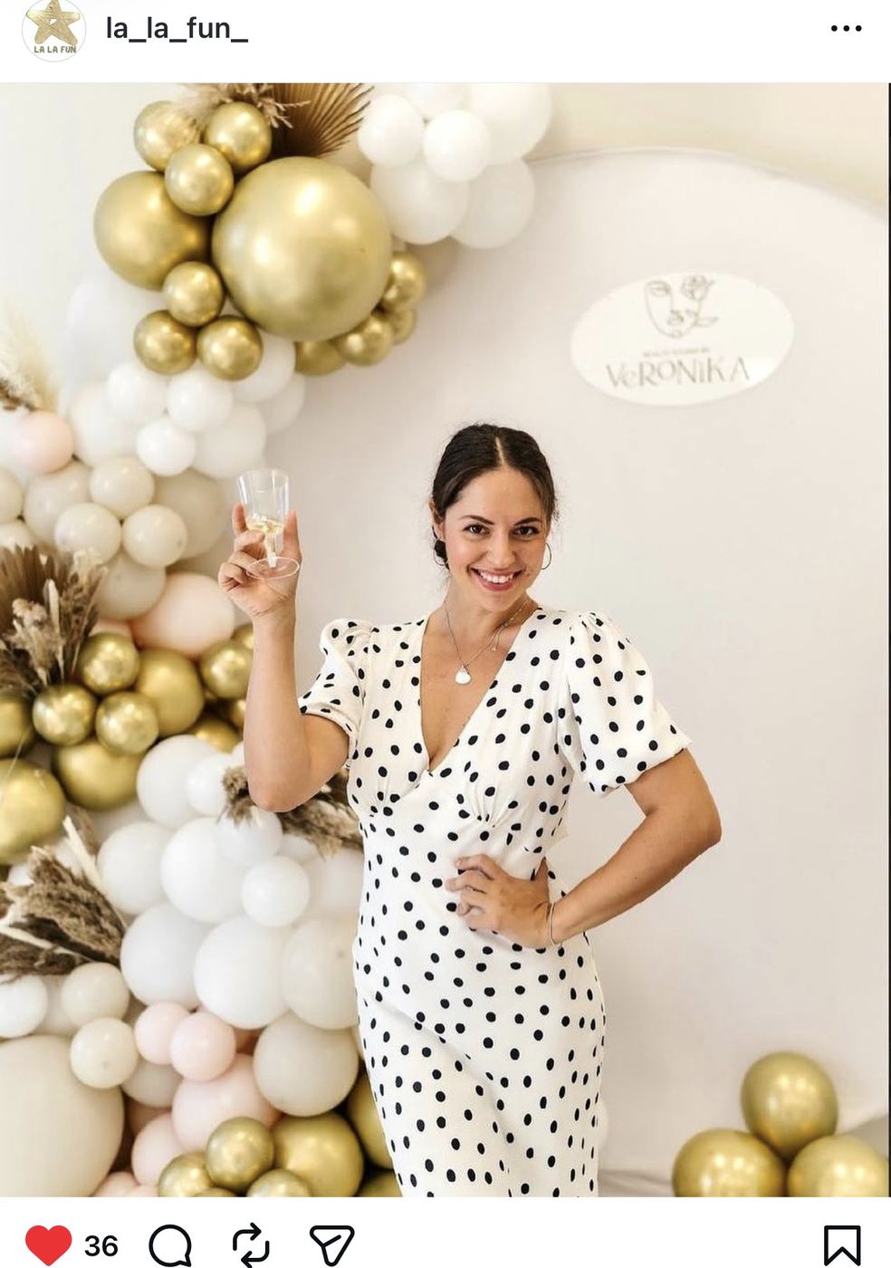 Birthday balloon arch with gold and blush balloons